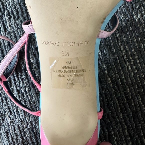 Marc Fisher Measel Strappy Square Toe Heels Size 9 - Picture 6 of 8